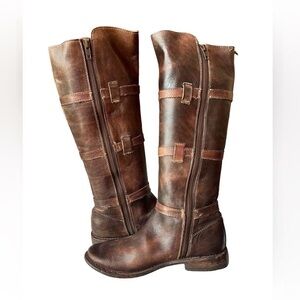 Bed Stu Women’s brown leather buckled knee high boots size 7.5M great condition